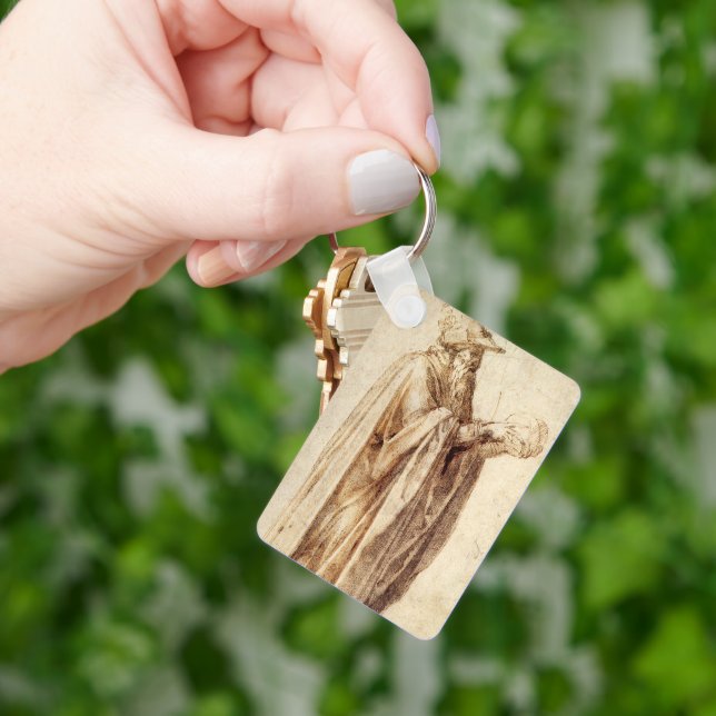 Chaveiro Filósofo grego com crânio humano por Michelangelo (Mão)