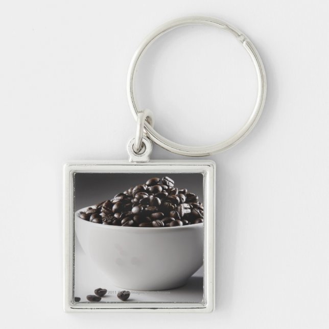 Chaveiro Fim-acima de um cheio da bacia de feijões de café (Frente)