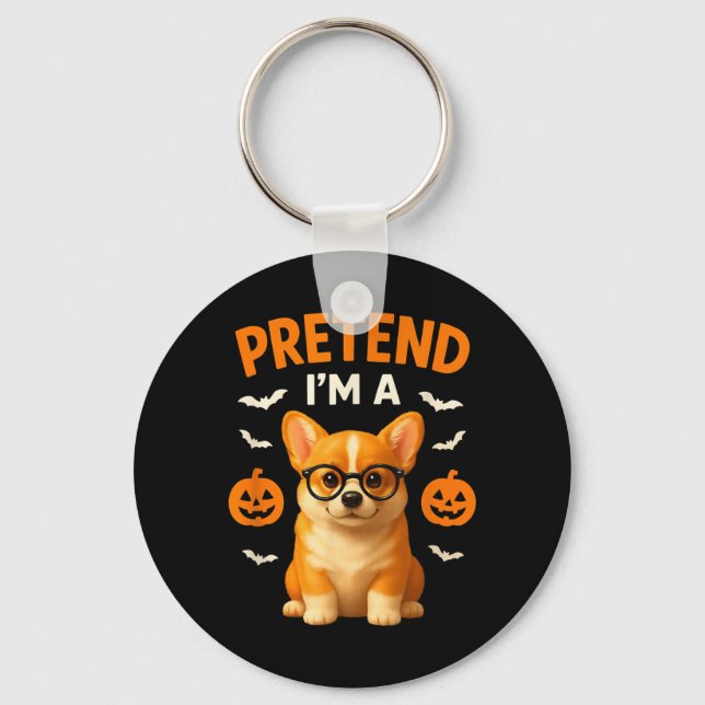 Chaveiro Fingir Que Sou Um Corgi Roupa Divertida De Cachorr (Frente)