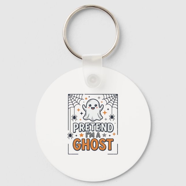 Chaveiro Fingir Que Sou um Fantasma Halloween Fofo (Frente)