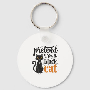 Chaveiro Fingir que sou um gato preto de Halloween Camisa d