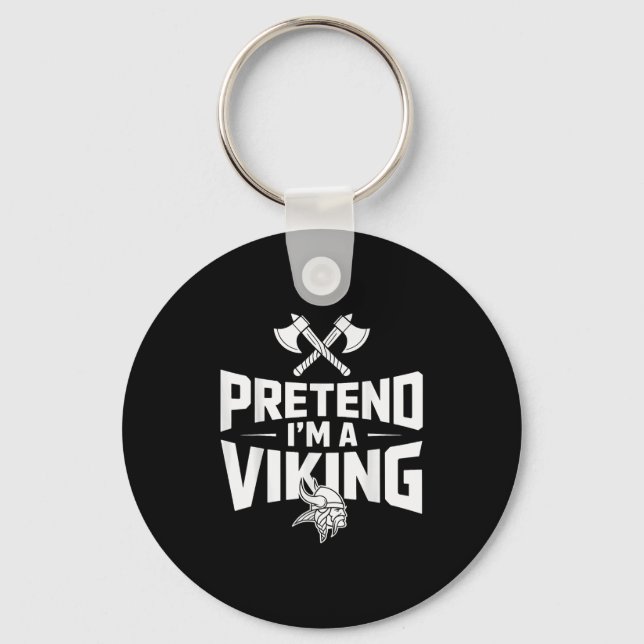 Chaveiro Fingir que sou uma fantasia de Halloween viking (Frente)