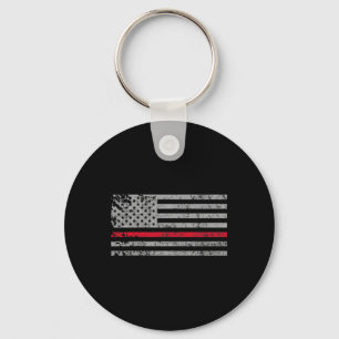 Chaveiro Fino Red Line American Flag Fireman Suporte a Fi