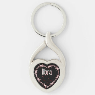 Chaveiro Fio de Barbed Estético Gótico Constelação de Libra