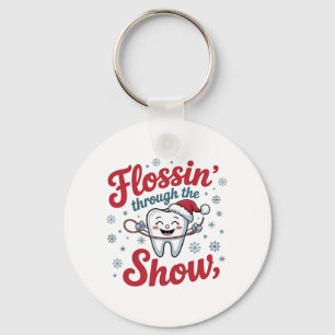 Chaveiro Fio Dental na Neve Natal Divertido