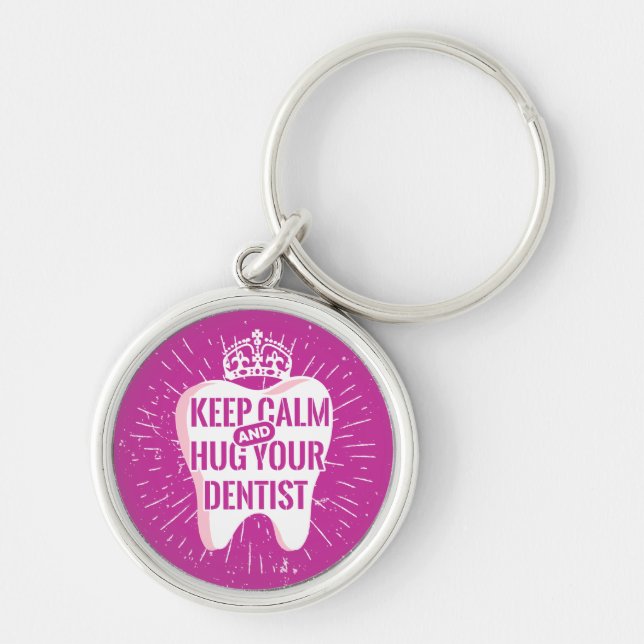 Chaveiro Fique Calmo E Abrace Seu Dentista (Frente)