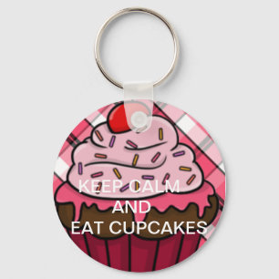 Chaveiro Fique calmo e coma cupcakes