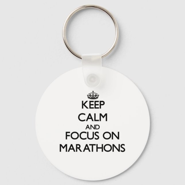 Chaveiro Fique calmo e concentre-se nas maratonas (Frente)