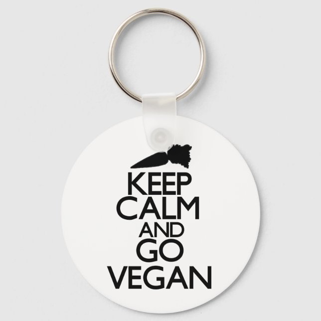Chaveiro Fique calmo e vá vegan (Frente)