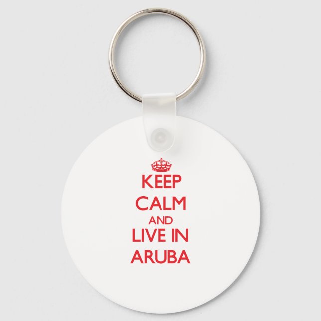 Chaveiro Fique calmo e viva em Aruba (Frente)