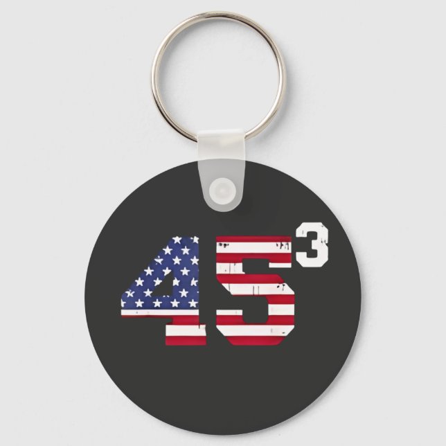 Chaveiro Fique com 45 Pro Trump USA Flag 4 de 4 de julho (Frente)