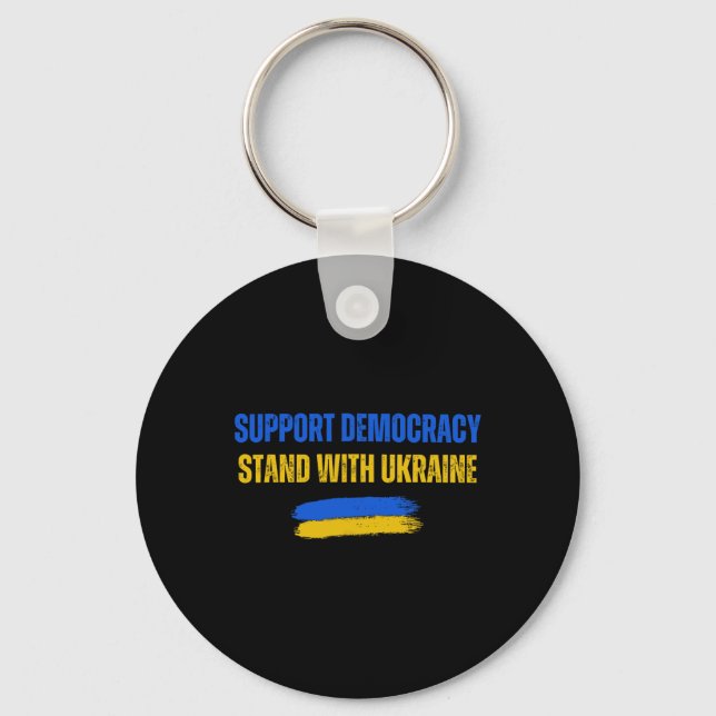 Chaveiro Fique Com O Suporte Da Ucrânia À Democracia Bandei (Frente)