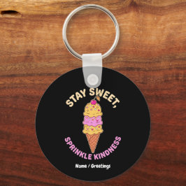 Chaveiro Fique Doce Espalhe Gentileza Sorvete Retrô Coração