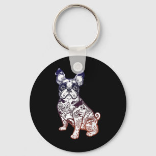 Chaveiro Fique Estranho - Vintage French Bulldog Tattoo Pet