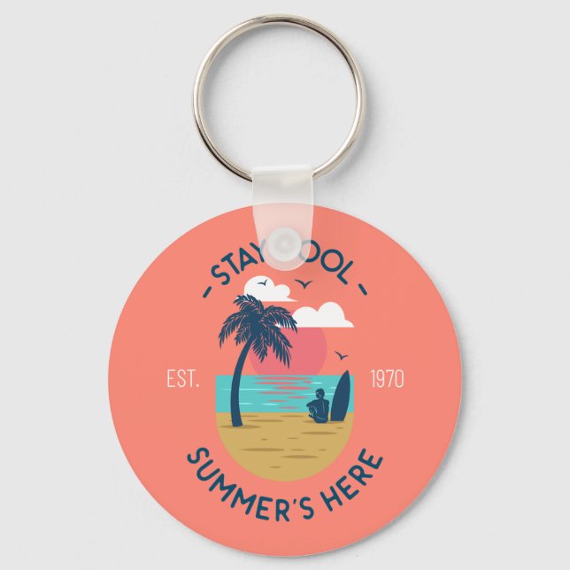 Chaveiro Fique Legal Summer's Here Beach Sunset (Frente)