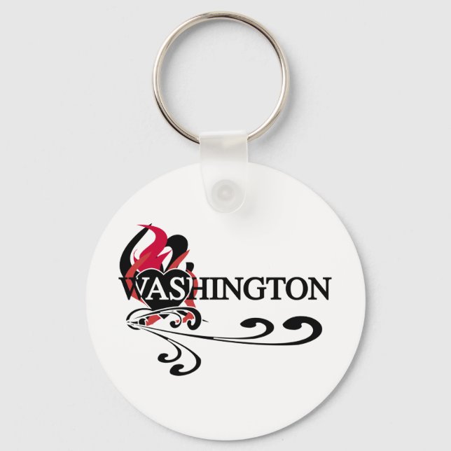 Chaveiro Fire Heart Washington (Frente)