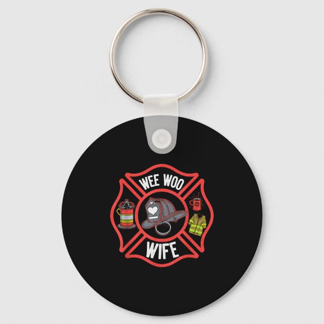 Chaveiro Firefighter Wife Uniform Fireman Fire Department  (Frente)