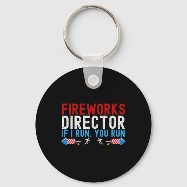Chaveiro Fireworks Diretor Americano Flag 4 De Julho 1 (Frente)