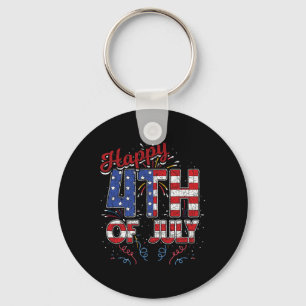 Chaveiro Fireworks Happy 04 De Julho, EUA Bandeira American