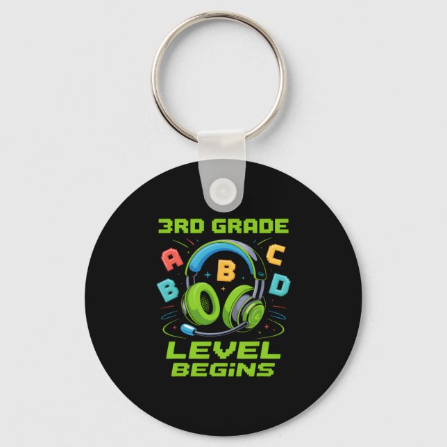 Chaveiro First Day Of 3rd Grade Level Begins Shirt Gamer Bo (Frente)