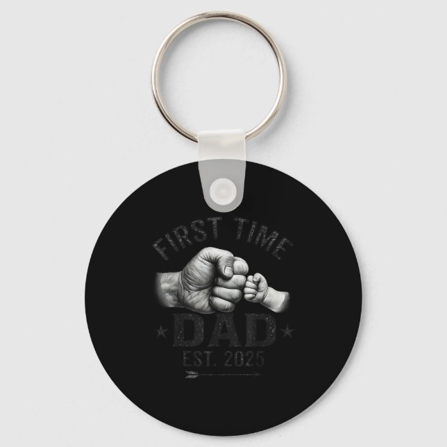 Chaveiro First Time Dad Est 2025 Fist Bump New Dad Father's (Frente)