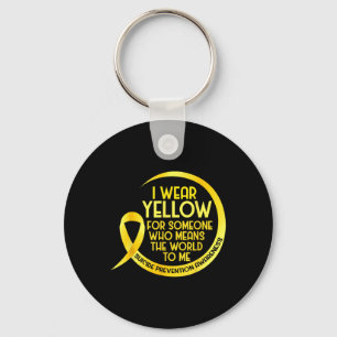 Chaveiro Fita Amarela de Conscientização da Prevenção do Su