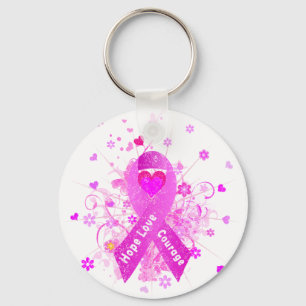 Chaveiro Fita cor-de-rosa do cancro da mama