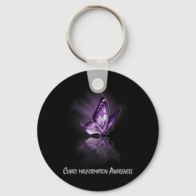 Chaveiro Fita de Borboleta Malformação de Chiari Conscienti (Frente)