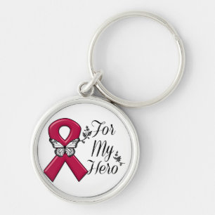 Chaveiro Fita de Borgonha para meu herói