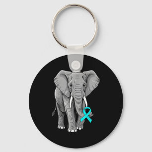 Chaveiro Fita de Elefante de Conscientização sobre Câncer C