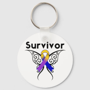 Chaveiro Fita de Tatuagem da Borboleta do Cancer da Bexiga