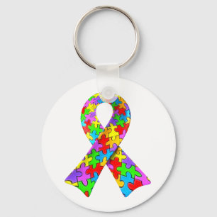 Chaveiro fita do quebra-cabeça da consciência do autismo