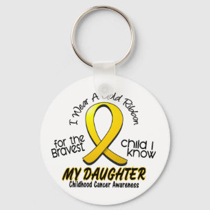 Chaveiro Fita Dourado do cancer da infância para minha