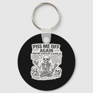 Chaveiro Fita Duct Skeleton Engraçado Halloween Sarcástico