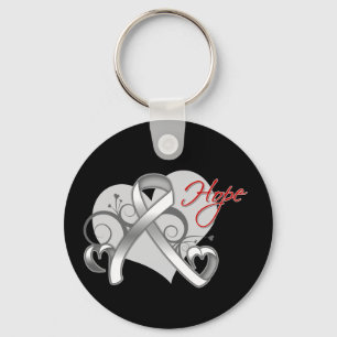 Chaveiro Fita Floral Esperança - Cancer Pulmonar