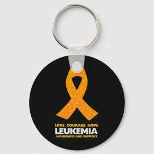 Chaveiro Fita Laranja de Consciência do cancer
