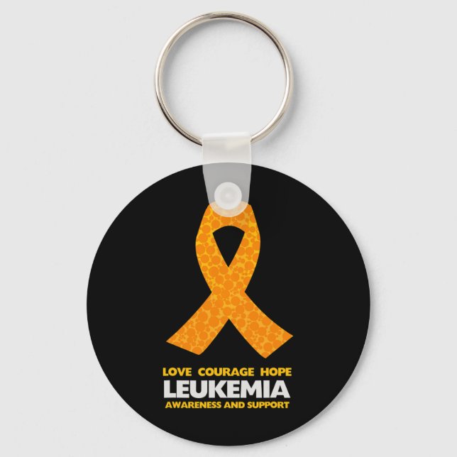 Chaveiro Fita Laranja de Consciência do cancer (Frente)