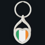 Chaveiro Flag of Ireland Heart<br><div class="desc">O país "Flag of Ireland" com um tricolor vertical de verde, branco e laranja.</div>