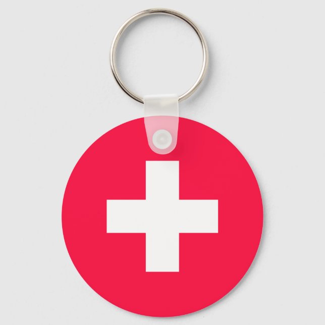Chaveiro Flag of Switzerland modified - Suíça Suisse - (Frente)