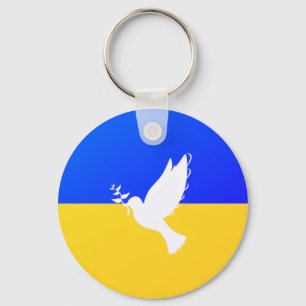 Chaveiro Flag of Ukraine - Dove of Peace - Freedom - Peace