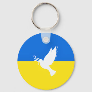 Chaveiro Flag of Ukraine - Dove of Peace - Freedom - Peace 