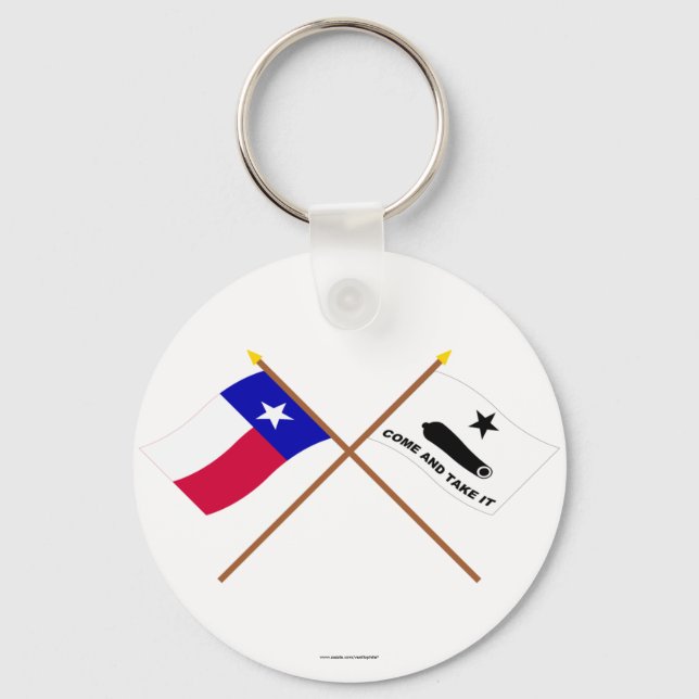 Chaveiro Flags do Texas e de Gonzales cruzados (Frente)