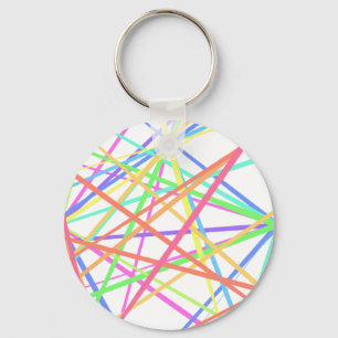 Chaveiro Flair de Verão: Neon Rainbow Striped
