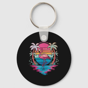 Chaveiro Flamingo Beach Summer Vibes Palm Tree Tropical Sum