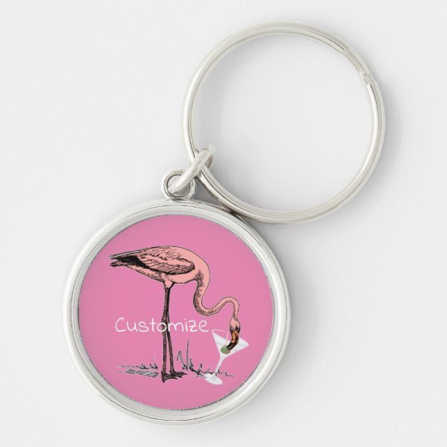 Chaveiro Flamingo Bebendo Martini Thunder_Cove (Frente)