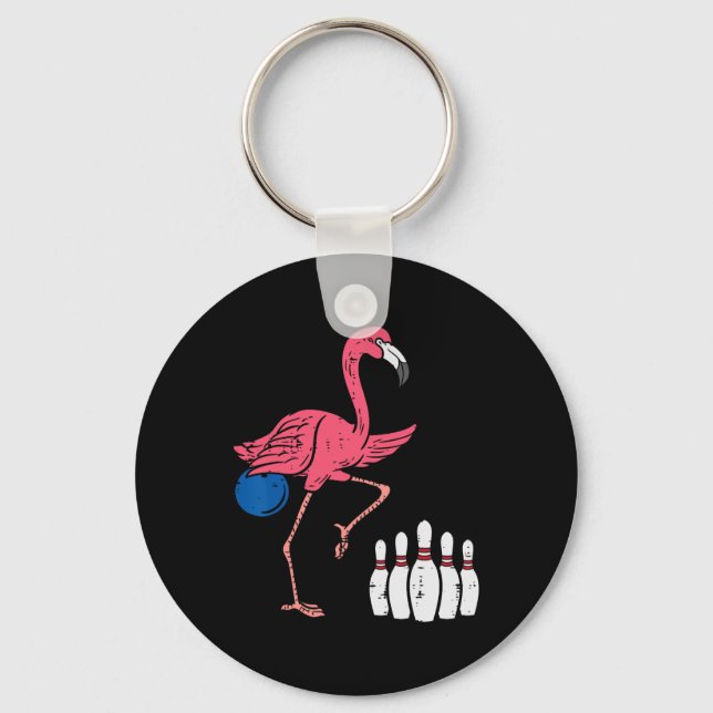 Chaveiro Flamingo Boliche Engraçada Equipe do Esporte Bowle (Frente)