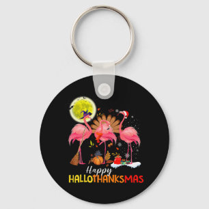 Chaveiro Flamingo Bonito HalloThanksmas Feliz Dia das Bruxa