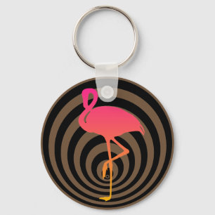 Chaveiro Flamingo bonito nos círculos