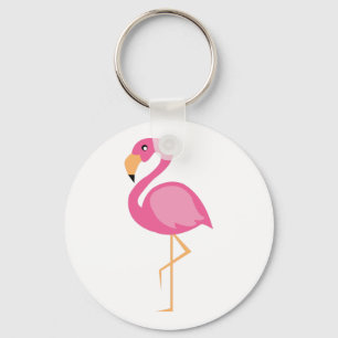 Chaveiro Flamingo cor-de-rosa