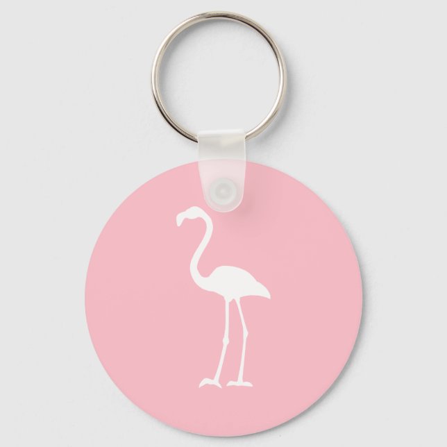 Chaveiro Flamingo Cor-de-rosa e branco (Frente)
